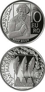 Giosuè Carducci 10 euro San Marino 2007 Proof